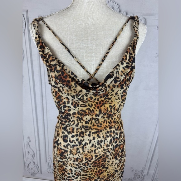 Catwalk Sexy Backless Leopard See Through Cowl Neckline Vacation Beach D… - Picture 7 of 10